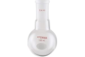 ADAMAS-BETA Lab Boiling Flasks 100ml Single Neck Boiling Flasks Borosilicate Glass with 24/40 Standard Taper Outer Joint