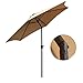 Le Papillon 9 ft Outdoor Patio Umbrella Aluminum Table Market Umbrella 6 Ribs Crank Lift Push Button Tilt