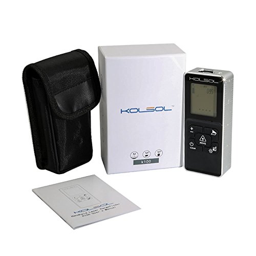 Laser Distance Measure 100M//328ft, KOLSOL K100 Metal Material Laser Tape Measure with Backlight LCD