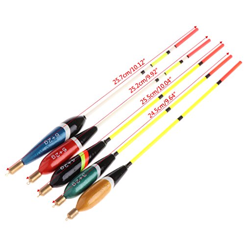 ULKEME 5Pcs Angling Bobber Fishing Float Tackle Gear Balsa Wood Carp Buoy Accessories