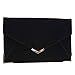 Velvet Envelope Clutch Large Evening Bag Women Bag Metal-Trim Shoulder Bag,Wedding Clutch Bag Purse (Black)