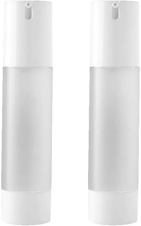 DLIBUY (Pack of 2) 50ML Empty Refillable Dispensers Plastic Vacuum Pump Press Bottles-Airless Containers For Lotion Foundation Essential Oil Moisturizer Gel Mask Cleanser Cream