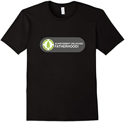 Men's Achievement Unlocked Fatherhood Funny New Dad Gamer T-Shirt Medium Black