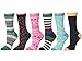 12 Pack Women Colorful Patterned Fashion Crew Socks by Frenchic (Red Love)