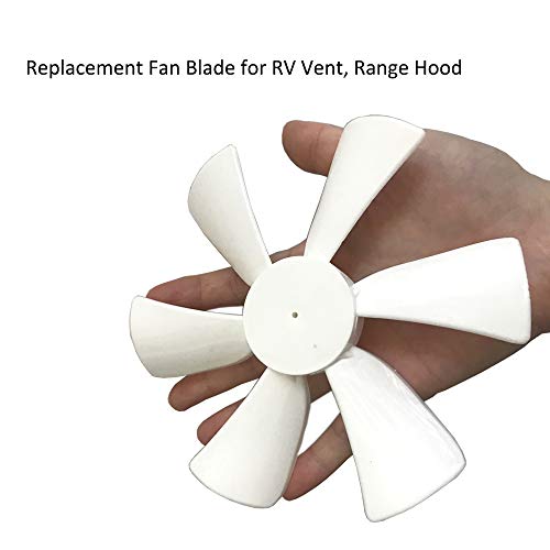 RV Vent Fan Blade White 6" Replacement Fan Blade, 3/32" (0.094