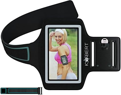 Kobert Sports Fitness Exercise Armband + Key Pocket + Extender for Iphone 6 5 5s 5c 4s &amp; Samsung Galaxy S5 S4 - Keeps Phone Safe when Running Cycling