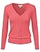 Doublju Womens Long Sleeve Crewneck & V-Neck Button Down Knit Cardigan Sweater