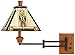 Robert Louis Tiffany Walnut Mission Collection Tiffany Style Swing Arm Wall Lamp Wood Finish Plug-in Light Fixture Dimmable Stained Glass for Bedroom Bedside House Reading Living Room Home Hallway