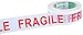Juvale 1 Pack Fragile Tape for Shipping, Heavy Duty Adhesive Red and White Packaging Tape for Moving Boxes, 100 Meters Continuous Roll, Handle with Care Warning Tape for Packing