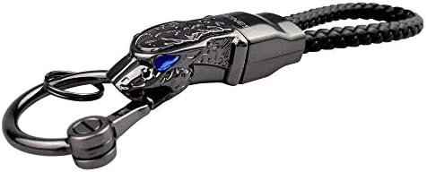 Sucolin Leopard Keyrings Metal Black Cool Keychain for Men