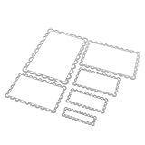 Childplaymate Die Cuts, 6pcs Rectangle Lace Frame Metal Cutting Dies Stencils DIY Scrapbook Craft