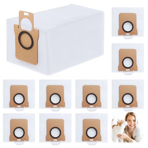 10 Dust Bags Compatible with Xiaomi X10/X10+, Replacement Bag Compatible with D-Reame L10s Ultra / L10 Ultra/L20 Ultra, Vacuum Cleaner Bags 2.5 L Effective Cleaning