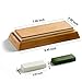 7x2.4 inch Leather Strop Honing Strop for Knife Sharpening with Green&White Buffing Compound & Antislip Bamboo Block