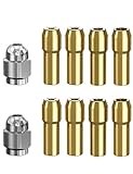 Collet Set for Dremel, 10Pcs Replacement 4485 Brass