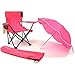 Redmon Beach Baby Kids Camp Chair with Carry Umbrella & Matching Tote Bag, Hot Pink