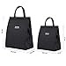 NovoLido Insulated Lunch Bag with Zipper, Reusable Lunch Box, Foldable Container Bag, Picnic Travel Office School Shopping Bag for Men Women Boys Girls Children Students Kids, Black (Black, Small)