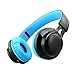 Alltrum Wireless On-Ear Headphone Wireless Headsets for Sports, LED Light, Lightweight Style,Built-in Microphone, SD Slot, FM, Wired Modes for Smartphones / PC / Tablets, Black and Bluethumb 1