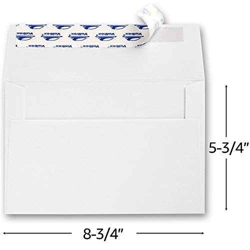 ValBox A9 Invitation Envelopes 250 Qty 53/4 x 83/4" White Envelopes