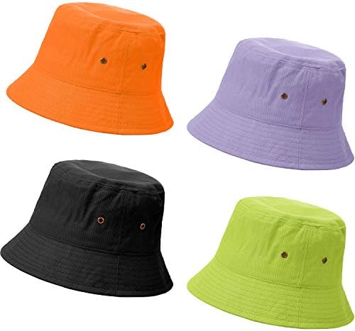 8 Pack Cotton Bucket Hats Foldable Lightweight One Size Fishing Hat Geyoga 8 Pack Cotton Bucket Hat Foldable Packable Fishing  main image 2