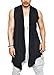 COOFANDY Men's Ruffle Shawl Collar Cardigan Lightweight Mesh Fishnet Long Length Drape Cape