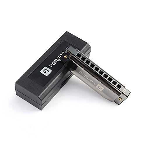 image for Vangoa - Blues Deluxe 10 Hole Diatonic Harmonica with Case - Key of C 