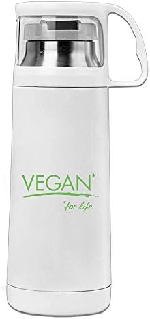 Karen Garden Vegan Stainless Steel Vacuum Insulated Water Bottle Leak Proof Handled Mug White,12oz