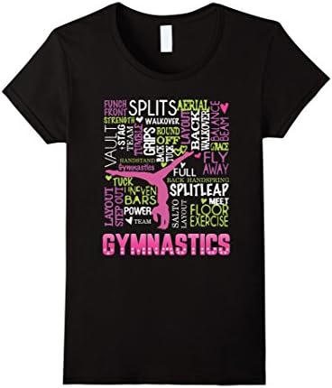 Womens Love Gymnastics T-Shirt Medium Black