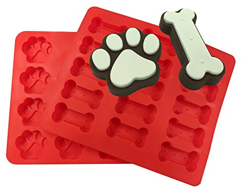 Okallo Products XL Dog Paw and Bone Mold Combo Pack - For Baking Paws and Bones - Silicone