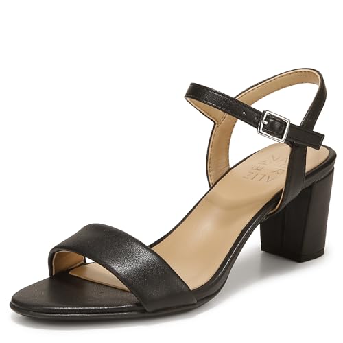 Naturalizer Womens Bristol Ankle Strap Chunky Block Heel Dress Sandal ,Black Sm…