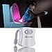Toilet Night Light Motion Activated - Light Detection - Inside Toilet Bowl Led Light - Bathroom Lighting, Potty Training Light Up, Sensor Led Light 8 Colors Changing (White)