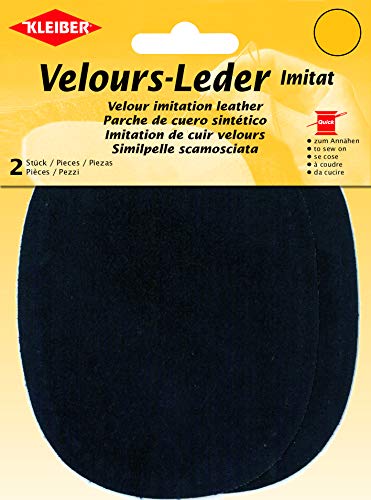 Kleiber - Toppa Ovale in Similpelle Velour, Blu Scuro