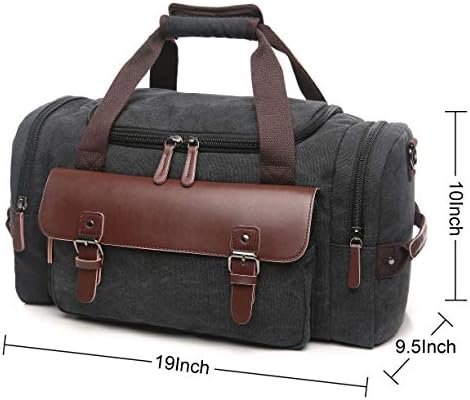 CrossLandy Canvas Gym Bag for Men Women Leather Overnight Bag Travel Carry on Duffel Sports Weekend Tote Bags 3 CrossLandy Canvas Gym Bag for Men Women Leather Overnight Bag Travel Carry on Duffel Sports Weekend Tote Bags