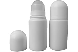 JIHUOO UUYYEO 4 Pcs White Empty Refillable Roll On Bottles Roller Bottles Cosmetic Container