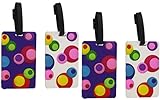 Travelon Set of 4 Luggage Tags, Inner Circles Assorted