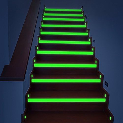 Glow In The Dark Green Tape E LIGHTING STAR Luminous Tape Home Decor Emergency Tape Removable Rechargeable 33' ft Length 0.8 Inch Wide