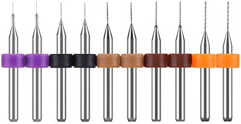 5 sizes Drill Bits for 3D Printer Extruder Nozzle Head Cleaning Kit: 0.2mm /0.3mm /0.4mm /0.5mm /0.6mm, Pack of 10 PCS