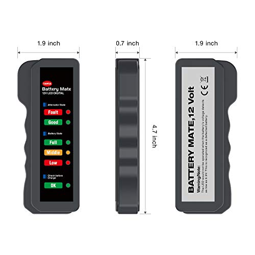 OBDMONSTER 12V Car Battery Tester Digital Alternator Tester, Check Battery Condition & Alternator Charging for Car Motorcycle