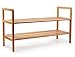 Mosa Natural Bamboo 2-Tier Shoe Rack Storage Organizer, 27.6