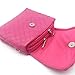Elesa Miracle Kids Girl Quilted Leather Crossbody Handbag Purse, Chain Bag Little Girl Metal Chain Strap Bag (Hot pink with White Flower)