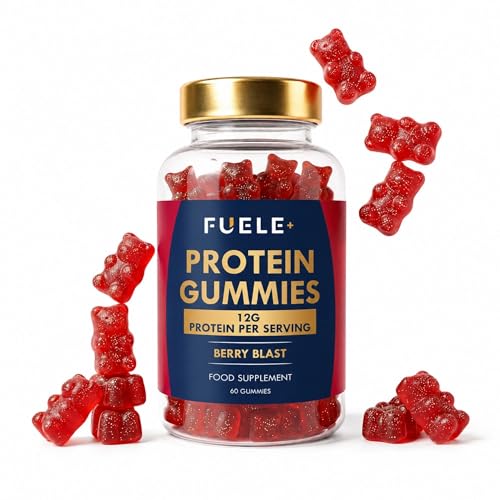 Whey Protein Gummies – Berry Blast Flavor, 12g Protein Per Serving (4 Gummies), Protein Snack Alternative, No Added Sugar, Convenient On-the-Go Protein Supplement, 60 Gummies