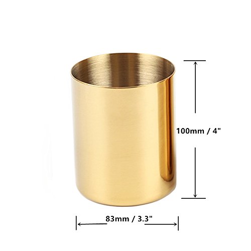 MultiBey Golden Pen Holder Simple Rose Gold Flower Mini Vase (Gold) - Thumbnail 2