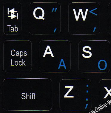 Netbook Dvorak-English keyboard stickers Black background for mini laptop