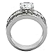 FlameReflection Gold Plated Stainless Steel Engagement Rings Women Bridal Round Cubic Zirconia CZ Anniversary Wedding Band Size 9