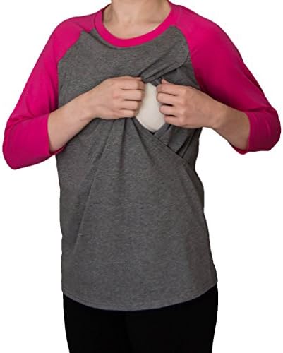 Women's Breastfeeding and Nursing Top Tee Baseball T-shirt (2X)