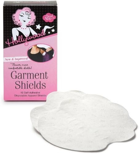 Garment Underarm Apparel Shields, Original Thin Version 10 pieces Hollywood Fashion Secrets