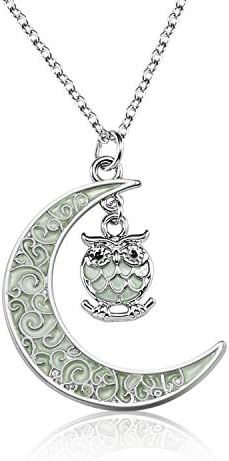 Lcbulu Galaxy Crescent Moon Pendant Necklaces Jewelry for Women Teen Girls 18''