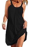 Sierry Womens Beach Cover up Casual Beachwear Summer Sleeveless Short Mini Dress