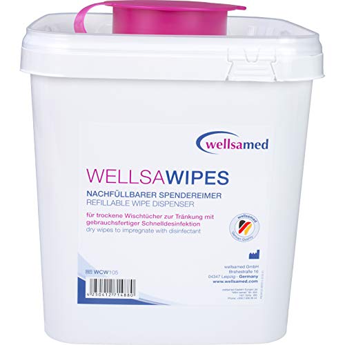 Wellsamed Wellsaclean Navulbare dispenseremmer, voutdoekdispenser, leeg, vliesdoekdispenser, hersluitbaar, max. 5 liter… - Afbeelding 5