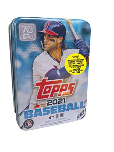 2021 Topps Series 1 MLB Baseball Tin 75 cards bx Harper  | amzdealz