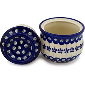 Bunzlauer Keramik Beurrier avec refroidissement par eau en céramique de Boleslawiec Motif 166a